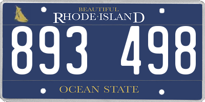 RI license plate 893498