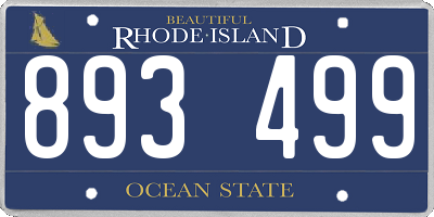 RI license plate 893499