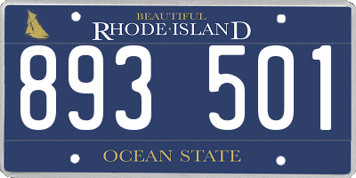 RI license plate 893501