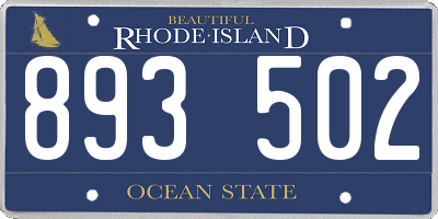 RI license plate 893502