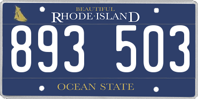 RI license plate 893503