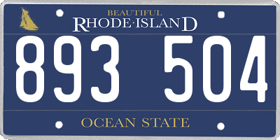 RI license plate 893504