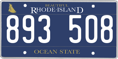 RI license plate 893508