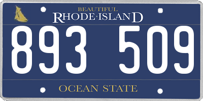 RI license plate 893509