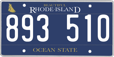 RI license plate 893510