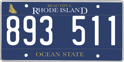 RI license plate 893511