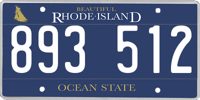 RI license plate 893512