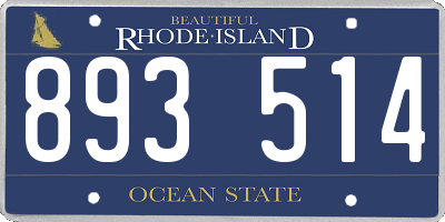 RI license plate 893514