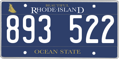 RI license plate 893522