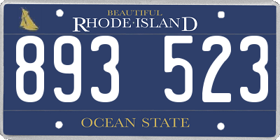 RI license plate 893523