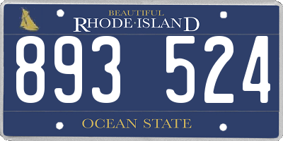 RI license plate 893524