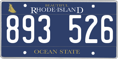 RI license plate 893526