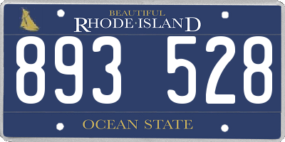 RI license plate 893528