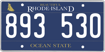 RI license plate 893530