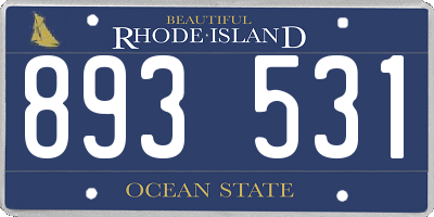 RI license plate 893531