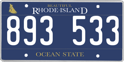 RI license plate 893533