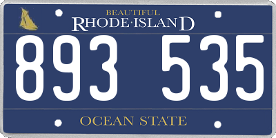 RI license plate 893535