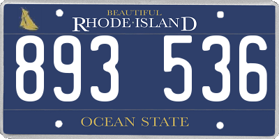 RI license plate 893536