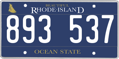 RI license plate 893537