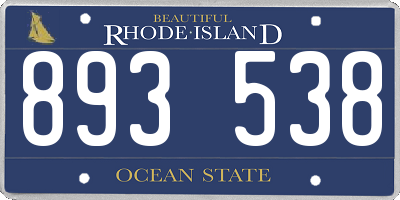 RI license plate 893538