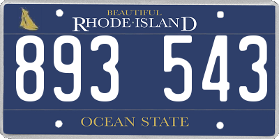 RI license plate 893543