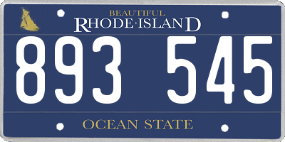 RI license plate 893545