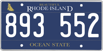 RI license plate 893552