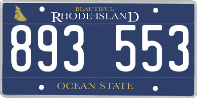 RI license plate 893553
