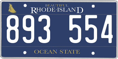 RI license plate 893554