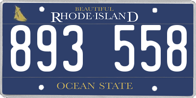 RI license plate 893558