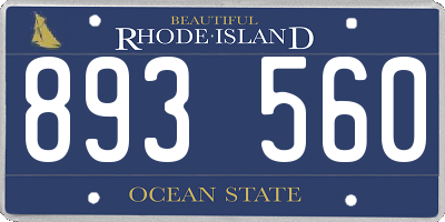 RI license plate 893560