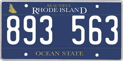 RI license plate 893563