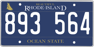 RI license plate 893564