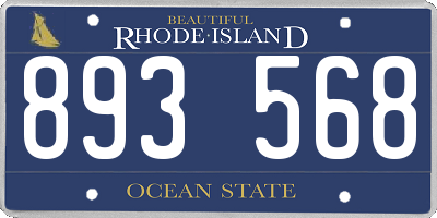 RI license plate 893568