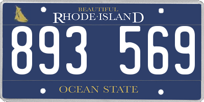 RI license plate 893569