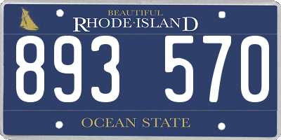 RI license plate 893570