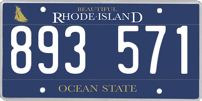 RI license plate 893571