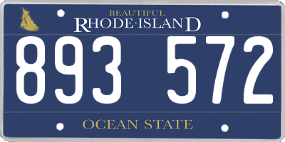 RI license plate 893572