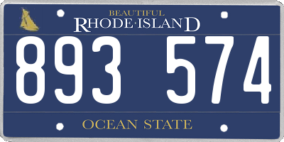 RI license plate 893574