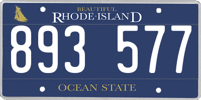 RI license plate 893577