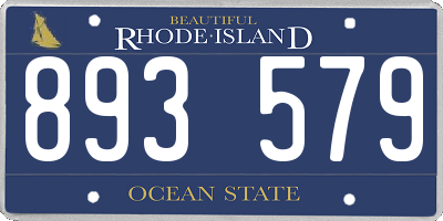 RI license plate 893579