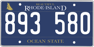 RI license plate 893580