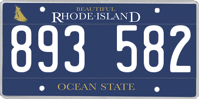 RI license plate 893582