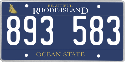 RI license plate 893583