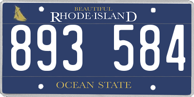 RI license plate 893584