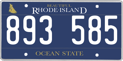 RI license plate 893585
