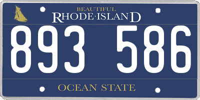 RI license plate 893586