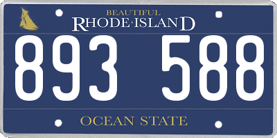 RI license plate 893588