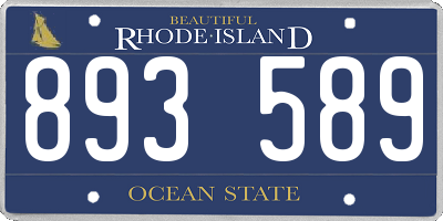 RI license plate 893589