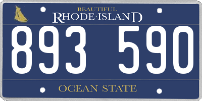 RI license plate 893590